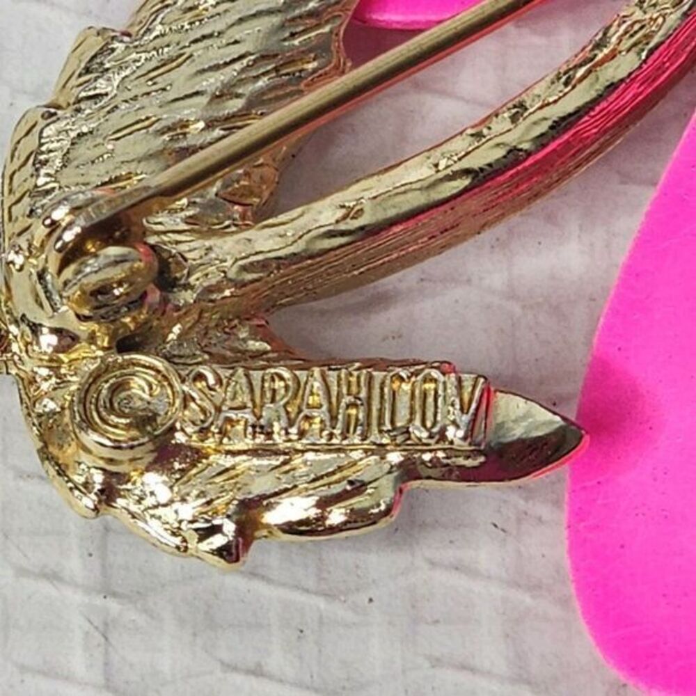 Sarah Coventry Dogwood Flower Pink Costume Brooch Pin Signed - Picture 5 of 5